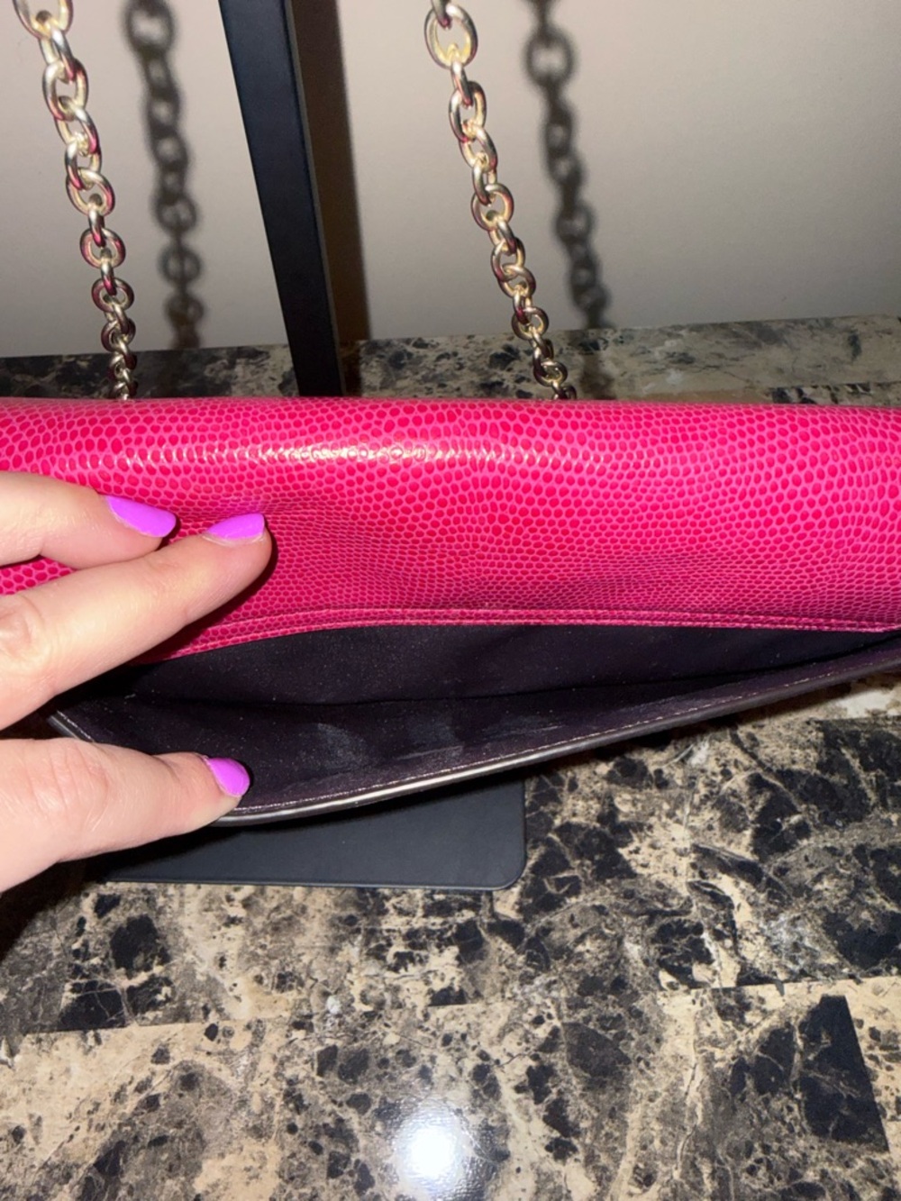 Henri Bendel Snakeskin-Embossed Uptown Crossbody/ Clutch - Picture 10 of 14